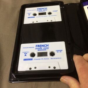 French Made Easy Beginners Book and 2 Cassettes Barron's Vintage Set Unused 1991